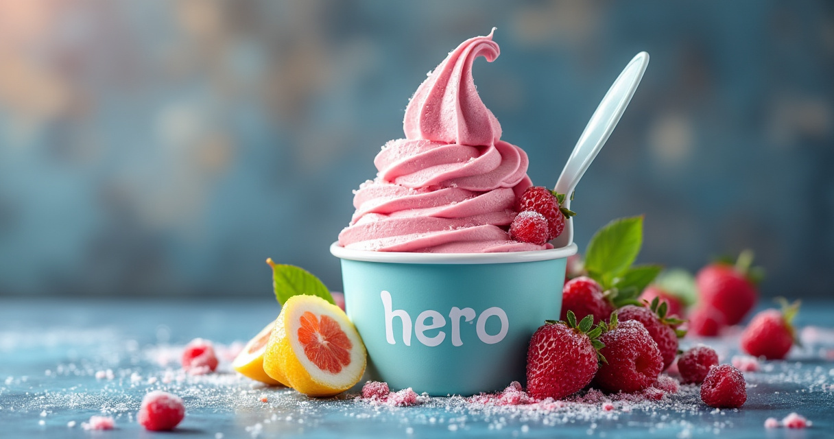 Cremige Frozen-Yogurt-Maschine mit Joghurt-Eis